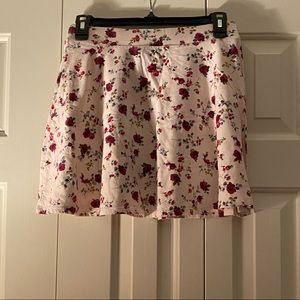 Size Medium Forever 21 Cream and Floral Skater Skirt